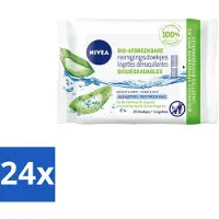 Nivea – Reinigingsdoekjes – Bio Aloe Vera – 25 Doekjes - Voordeelverpakking - 24 stuks