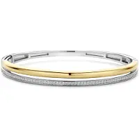 Ti sento Dames Armband - 925 zilver - Zirkonia met geel verguld - Maat S - 23086ZY