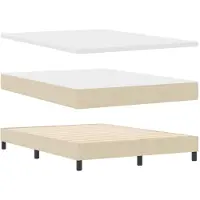 vidaXL Boxspring bed met hoofdeinde Crème 140 x 190 cm Stof