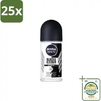 Nivea 25 x Men – Deodorant Roller – Invisible for Black & White – 50 ml - Grootverpakking - Men Deodorant Roller - Anti-vlek - Anti-transpirant - Geurbestendig - Zweetbestendig