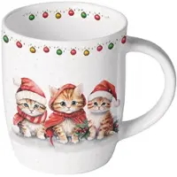 Ambiente Mok 0,2L Funny Kittens Wit wit Aardewerk Beker
