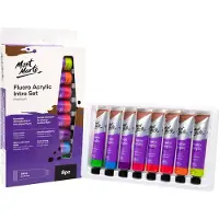 Mont Marte Acrylverf Set – Neon Fluorescerend – Ideaal voor Creatieve Projecten - 8 stuks - 18 ml per tube