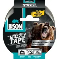 Bison Grizzly Tape Zilver 10 meter