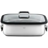 Rösle Silence Pro braadpan, rechthoekig, roestvrij staal 18/10, glazen deksel