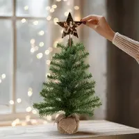 Yoursurprise Kerstboom met gepersonaliseerde houten piek ster