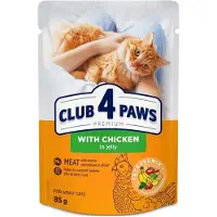 Club 4 paws premium adult chicken in jelly pouch kattenvoer 24x85 gr