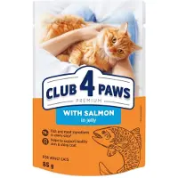 Club 4 paws premium adult salmon in jelly pouch kattenvoer 24x85 gr