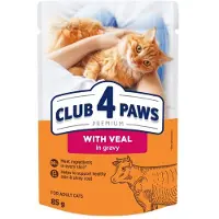 Club 4 paws premium adult pouch kalf in saus - 24x85 gr - Kattenvoer