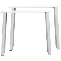 Furniture Legs Europe Stalen tafelpoot wit trapezium 80 bij 10 cm en hoogte 72 cm (4 x 10 cm) - 2 stuks