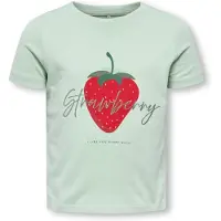 ONLY KIDS MINI T-shirt lichtgroen Meisjes Katoen Ronde hals Printopdruk - maat 116