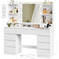 Vasagle Kailyn Collectie - Kaptafel met Spiegel en Ledverlichting