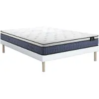 Vente-unique Set van stoffen bedbodem 160 x 200 cm en pocketveringmatras 7 zones met traagschuim en gel toplaag, dikte 23 cm - VARNO van YSMÉE