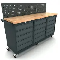 Kippers Rijssen Verrijdbare werkbank 3x 5 laden kast incl. gereedschapswand
