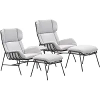 Garden Impressions Fresno loungestoelen donker grijs - Lucas bijzettafel Ø50 cm