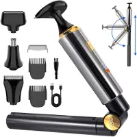 Hatteker 4-in-1 Lichaamstrimmer Set - Rugtrimmer, Baardtrimmer, Neus-/Oortrimmer & Precisietrimmer - LED Display - Verbeterde