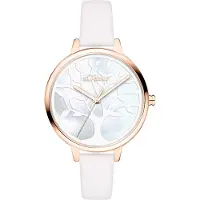 s.Oliver Analoog horloge goud / wit / parelwit