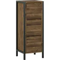Vicco Naola Halfhoge kast – 30 x 80 cm met 3 laden Eiken/zwart
