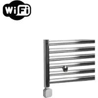 Sanicare Carini elektrische Wifi radiator 172x45cm chroom met thermostaat zilver linksonder