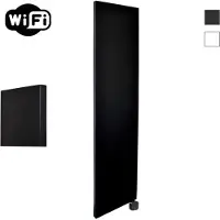 Sanicare Carini Denso elektrische Wifi radiator 180x40cm mat zwart met thermostaat zwart rechtsonder
