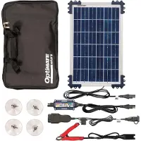 TecMate Solar DUO 10W Autokit – Slimme Zonne-Acculader & Onderhouder 12V met OBDII-adapter – Veilig Accuonderhoud voor Auto, Camper, ATV, Motor & Jetski – Waterbestendig Systeem