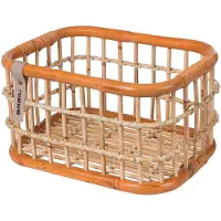 Basil Green Life Fietsmand M - Voor - Ecologisch Rotan - Medium - Bruin - 18 Liter