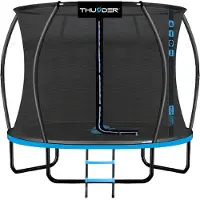 Thunder Trampoline 244 cm – Ronde Tuintrampoline – Max. 150 kg – Met Ladder – Blauw