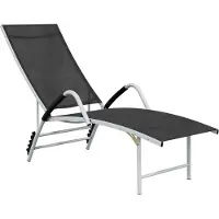 Syfax Ligbed textileen en aluminium zwart