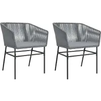 vidaXL Tuinstoelen 2 st met kussens poly rattan grijs
