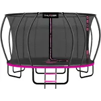 Thunder Grote Tuintrampoline 488 cm met Veiligheidsnet en Ladder – Ronde Outdoor Trampoline voor Kinderen en Volwassenen – Max 150 kg – Complete Set Roze