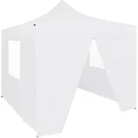 The Living Store De Living Store Profi-Partytent, inklapbaar, met 4 zijwanden, 3x3 meter, staal, wit