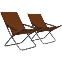 Syfax Opklapbare stoelen, 2 stuks, bruin, stof