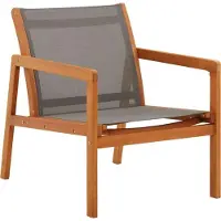 Syfax Loungestoel massief eucalyptushout en textileen grijs