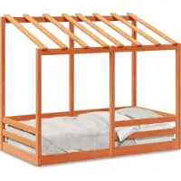 Prolenta Maison Exclusive - Kinderbed met kap, in de kleur wasbruin, 80x160 cm, gemaakt van massief grenenhout