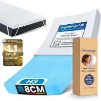 Arensberger Matras Topper Premium, 120cm x 200cm x 8cm, Gelschuim Matras Topper, Wasbare Hoes, geschikt voor Binnenvering & Schuim Matrassen, H2 H3, matras topper matrastopper 120x200 cm