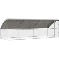 vidaXL Kippenhok 3 st Zilver 600 x 200 x 200 cm Gegevens staal