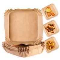 Gourmetmaxx bakpapier schalen voor friteuses met warme lucht 200-set 20x20x4,5cm bruin