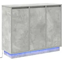 vidaXL LED Dressoir Beton Grijs 90 x 32 x 75 cm Bewerkt hout