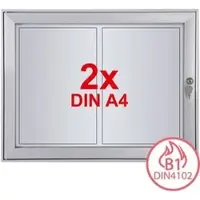 SHOWDOWN Vitrine Magnetisch 52,1 (B) x 38,8 (H) cm Zilver 2 x A4