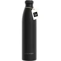 LARS NYSØM Ren Roestvrijstalen drinkfles 1000ml - BPA-vrije geïsoleerde waterfles - voorSport, Fiets, Volwassene, Kids (Carbon Black)