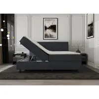 Mörgenn Opbergboxspring SENTO - Boxspring met opbergruimte - Pocketvering - Luxe topper - Inclusief Dekbed en Kussens - Teddy Beige - 90x200