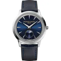 Frederique Constant Moneta Moonphase Unisex Horloge Blauw FC-206N3S6