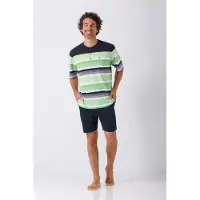 Hajo heren shortama groene strepen | Maat 58