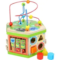 Small Foot - Houten Activitetenkubus met Motoriekspiraal Safari