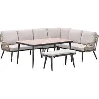 Garden Impressions Kalibo lounge dining set 6-delig R - desert sand