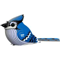 Eugy 3D Puzzel - Blauwe Gaai - Vogels - Duurzaam - Verzamel Ze Allemaal - 6 Jaar
