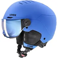 Uvex Rocket JR Vizier, skihelm met vizier, junior, blauw