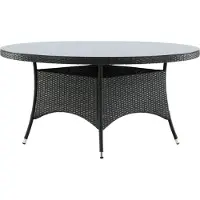 Ebuy24 Tuintafel Volta | glas zwart 150x150x74 cm tuintafels | NADUVI