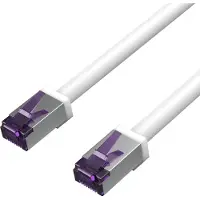 S-Conn -Patchkabel cat. 6A S/FTP, kurze Bauform, PIMF, weiß, 7,5m
