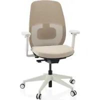 Hjh OFFICE Ergonomische bureaustoel Skandis zonder hoofdsteun beige / wit frame
