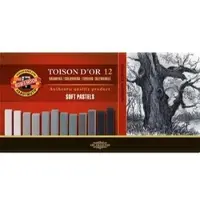 Koh-I-Noor TOISON D'OR 8592 Artist's Soft Pastels - Grey (Pack of 12)